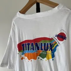 90s USA古着　TITANLUX　ビンテージTシャツ　白　シングルステッチ