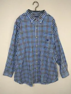 オーバーサイズ　チャップス　CHAPS　長袖シャツ　メンズ3L　青系チェック柄