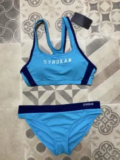 SYROKAN★未使用★スポーツ用水着 Mサイズ 水色×紺