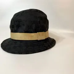 GUCCI グッチ GG柄 バケットハット ハット 帽子 黒 M レーヨン