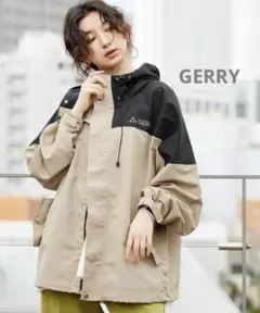 GERRY マウンテンパーカー　ベージュ×ブラック サイズM