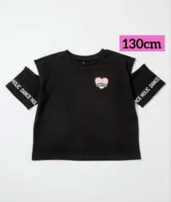 ワッペン 半袖 Tシャツ ブラック 130cm 新品