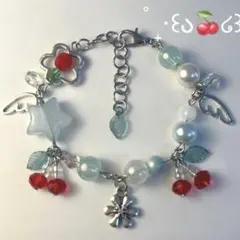 さくらんぼのブレスレット　森ガール