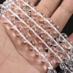 1連売り☆水晶 パワーストーン 4月誕生石 粒売り 連材 1連 36～38cm