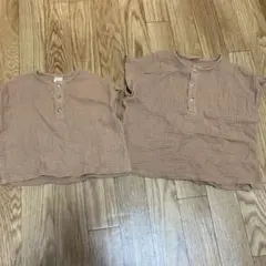テータテート　リンクコーデ　お揃い　くすみ　オレンジ　夏