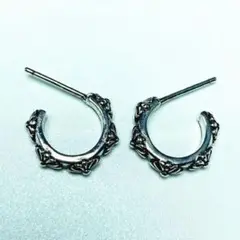 s925刻印 5連クロスフープピアス メンズ レディース プルメリア 両耳