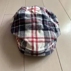チェック柄キャップ 48cm 綿100%
