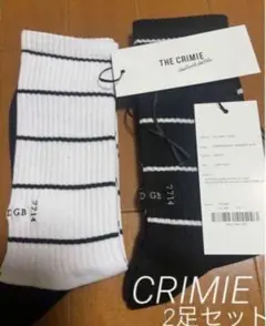 新品　CRIMIE 2足セット　EMBROIDERY BORDER ソックス