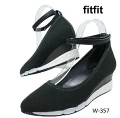 美品　フィットフィット　ポインテッドトゥ　ストラップ　スニーカー　ウェッジソール