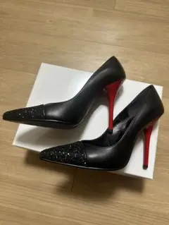 COMEX黒レザーパンプス24cm