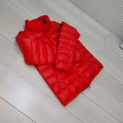 新品同様 ネイビージップ仕様 シャイニーレッド パーリーゲイツ ダウン サイズ1