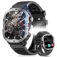 軍用規格 2.0インチ大画面 スマートウォッチ Bluetooth5.3通話機能
