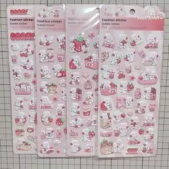 海外 うさぎ ぷっくりシール 平成女児