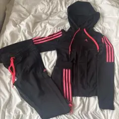 adidas ジャージ上下セット L ブラック/ピンク
