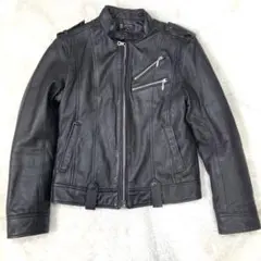 美品　ミッシェルクラン　ラムレザージャケット　ライダース　シングル