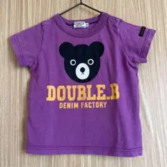 ミキハウス Tシャツ 半袖 クマ 熊 キッズ ベビー パープル 80cm