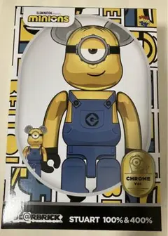 MEDICOM TOY - BE@RBRICK DAVE CHROME ミニオン 400% 100% Medicom Minions Dave Chrome Ver. 100% 400% Bearbrick Figure