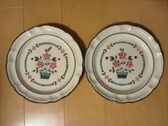 【未使用新品】Stoneware 花柄 皿2枚セット