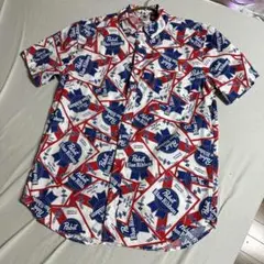 Pabst Blue Ribbon 半袖シャツ Mサイズ☆オフィシャル総柄
