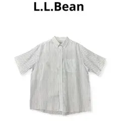 【夏物】L.L.Bean ストライプリネンシャツ　M
