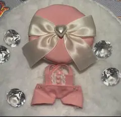 ハンドメイド☆10cmぬい服 ハートまみれマカロンシリーズ\♡︎/ライトピンク