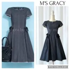 M'S GRACY*WEB掲載*デニムリボンワンピース