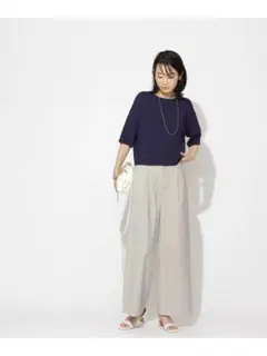 ꕤꕤナチュラルビューティーベーシック/ [洗える]ハイウエストタックパンツ