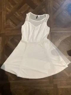 H&Mホワイト ノースリーブ ミニワンピース S