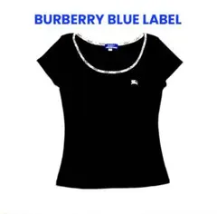 【BURBERRY】バーバリー ブルーレーベル「黒×ノバチェック★Tシャツ」人気