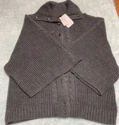 ニット カーディガン グレー