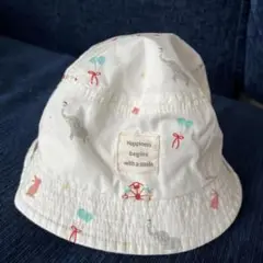 ベビー帽子 象と風船のプリント 42cm
