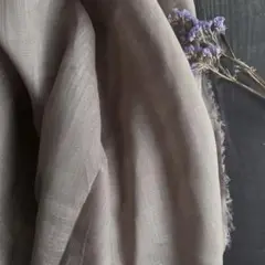 ラスト❣️ラミーリネン生地 透け感 モカ 幅140×170cm