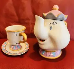 【美品】美女と野獣 ポット夫人チップティーセット ディズニー