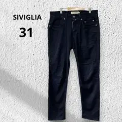 SIVIGLIA シビリア　パンツ 31 ストレッチ ボトムス　ネイビー　伊製