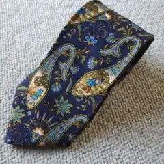 Salvatore Ferragamo ネクタイ ネイビー ペイズリー