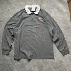 NIKE ポロシャツ 襟付き ラガーシャツ グレー ホワイト XL
