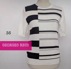【SALE】超美品【GEORGES RECH】　5分袖ニット　ホワイト系　36