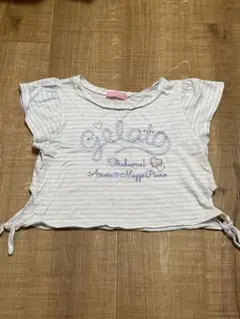 Mezzo Piano ストライプ クロップドTシャツ S