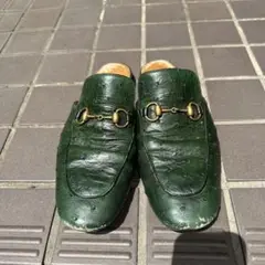 【GUCCI】お値下げクロコダイルビットローファーミュール グリーン27.5cm