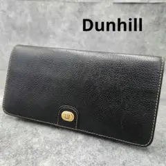 Dunhill ダンヒル 長財布 ブラック フラップウォレット ゴールド金具