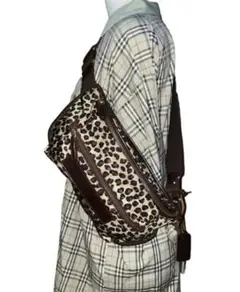 【美品】フェリージ レオパード柄 ボディバッグ 799 ウエストバッグ 男女兼用