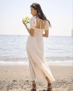 to the sea パフスリーブマキシワンピース