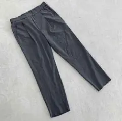 DELEGANT テーパードパンツ グレータ ック入りスリムフィットM