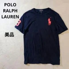 ラルフローレン ビッグポニー 胸ロゴ Tシャツ 紺 ネイビー 美品 色落少
