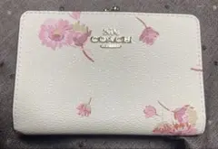 COACH　二つ折り財布　がま口　花柄