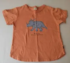 フタフタ　恐竜プリント Tシャツ オレンジ