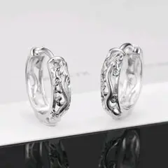 【即完売品】ピアス 　シルバー　フープ　リング　両耳　ユニセックス　シルバー