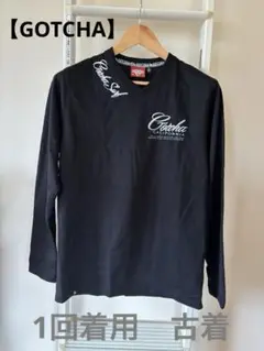 【GOTCHA Vネック 長袖Tシャツ/ロンT ブラック　M】