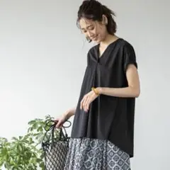 グローバルワーク　快適スキッパーチュニック　Ｍ　黒
