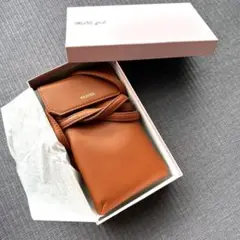 ブラウン スマホショルダーバッグ カードケース付き